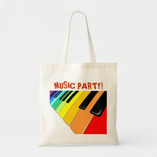 Keyboard Music Party Colors Tote Bag (Front)