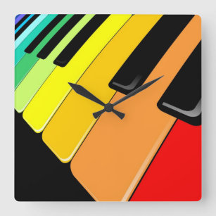 Keyboard Music Party Colors Wall Clock