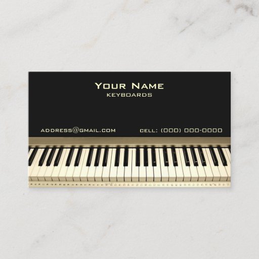 Customizable Keyboard Musician Business Card