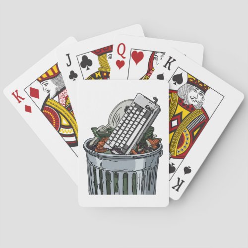 Keyboard on trashcan poker cards