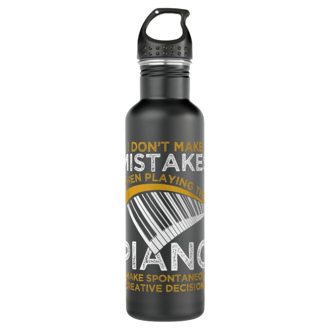 Keyboard Pianist Gifts Music Musician Piano Stainless Steel Water Bottle (Front)