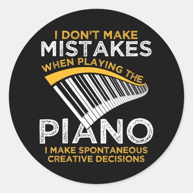 Keyboard Pianist Music Musician Piano Classic Round Sticker (Front)
