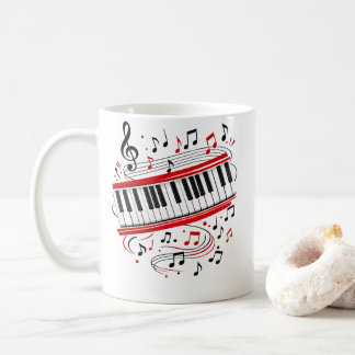 Keyboard Piano Art "Keyboard Notes" Musicians Coffee Mug