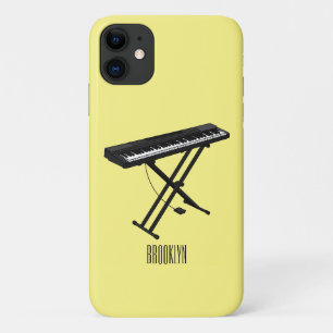 Keyboard piano cartoon illustration iPhone 11 case