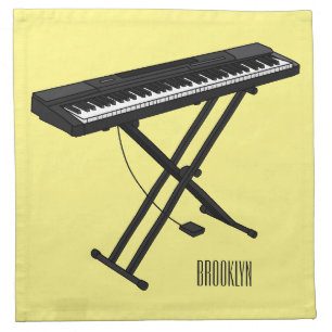 Keyboard piano cartoon illustration cloth napkin