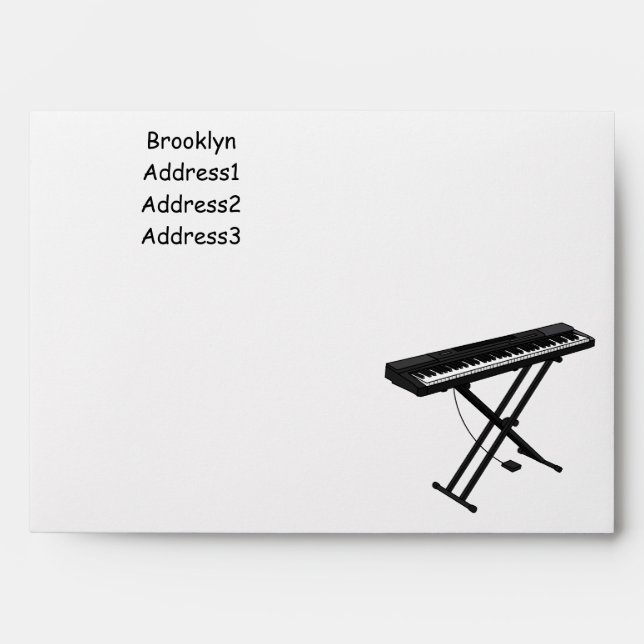 Keyboard piano cartoon illustration envelope (Front)