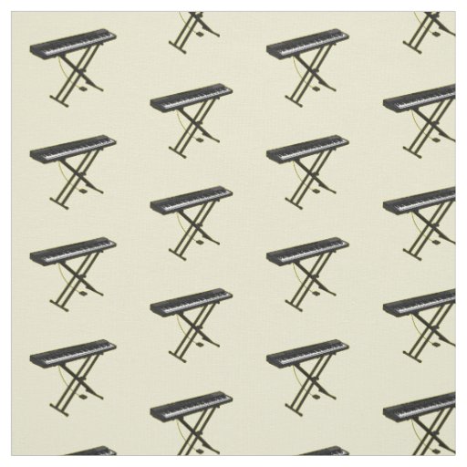 Keyboard piano cartoon illustration fabric