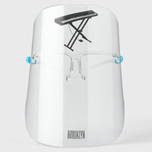 Keyboard piano cartoon illustration face shield