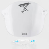 Keyboard piano cartoon illustration face shield (Front w/Glasses)
