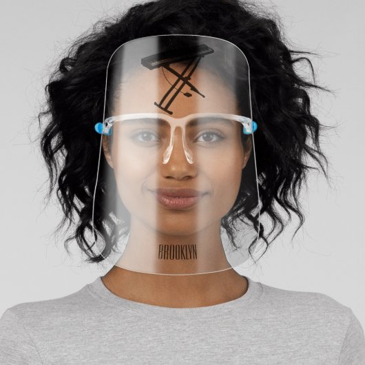 Keyboard piano cartoon illustration face shield (Insitu)