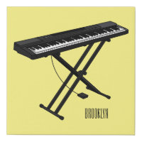 Keyboard piano cartoon illustration