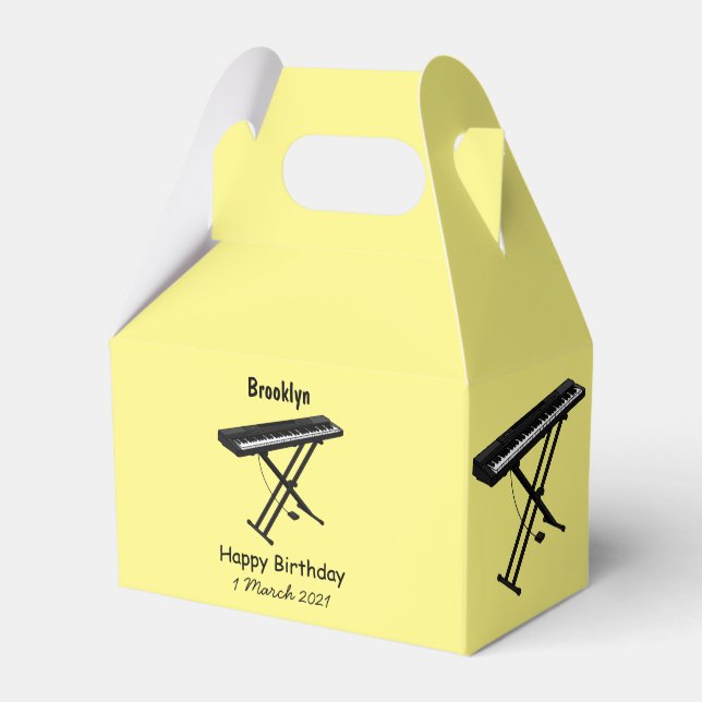 Keyboard piano cartoon illustration favor boxes (Front Side)