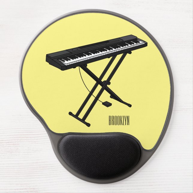 Keyboard piano cartoon illustration gel mouse pad (Front)