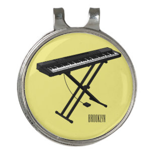 Keyboard piano cartoon illustration golf hat clip