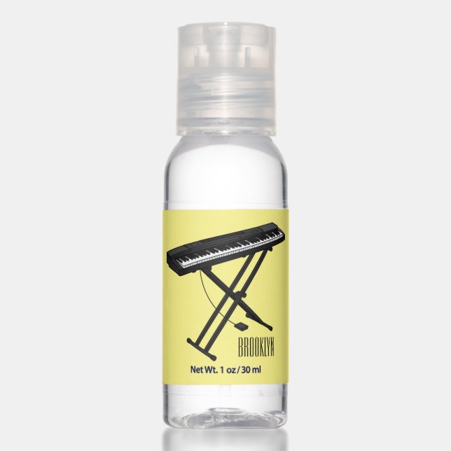 Keyboard piano cartoon illustration hand sanitizer (Front)