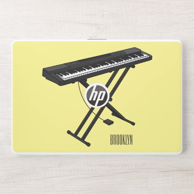 Keyboard piano cartoon illustration HP laptop skin (Front)