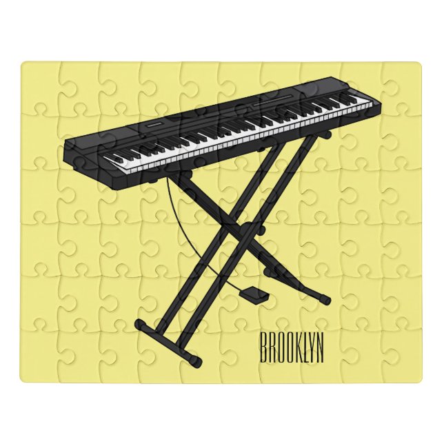 Keyboard piano cartoon illustration jigsaw puzzle (Puzzle Horizontal)