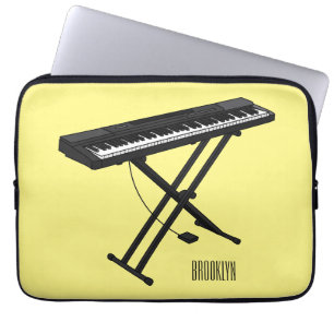 Keyboard piano cartoon illustration laptop sleeve