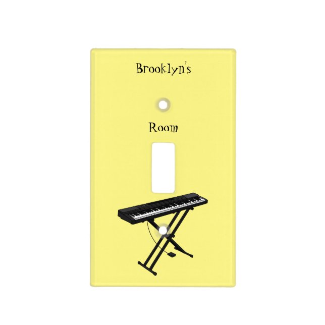 Keyboard piano cartoon illustration light switch cover (Front)