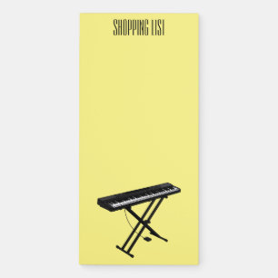 Keyboard piano cartoon illustration magnetic notepad
