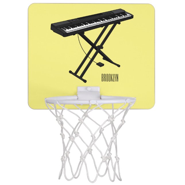Keyboard piano cartoon illustration mini basketball hoop (Front)