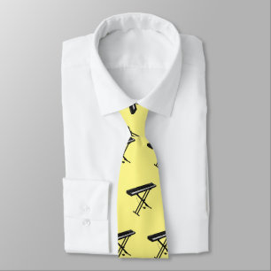 Keyboard piano cartoon illustration neck tie