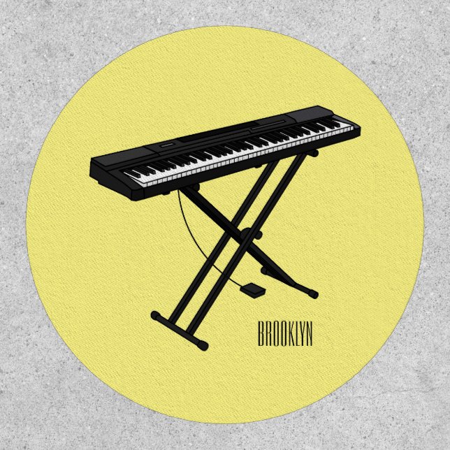 Keyboard piano cartoon illustration patch (Front)
