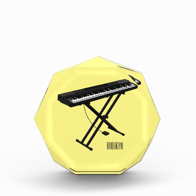 Keyboard piano cartoon illustration photo block (Front)