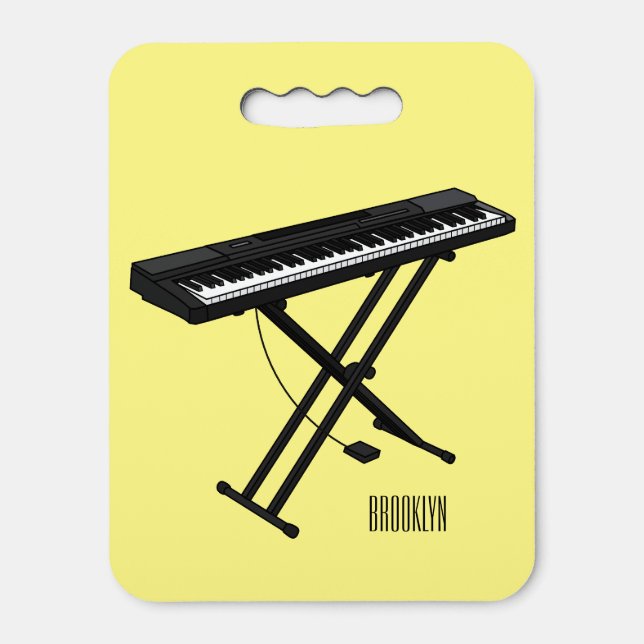 Keyboard piano cartoon illustration seat cushion (Front Vertical)