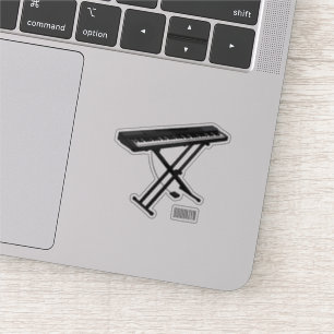 Keyboard piano cartoon illustration sticker
