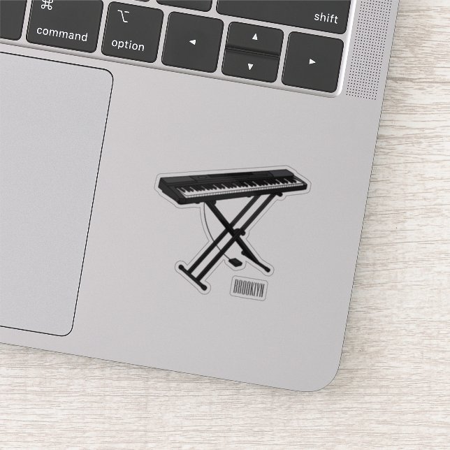 Keyboard piano cartoon illustration sticker (Detail)