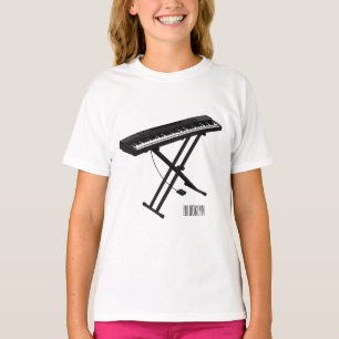 Keyboard piano cartoon illustration T-Shirt
