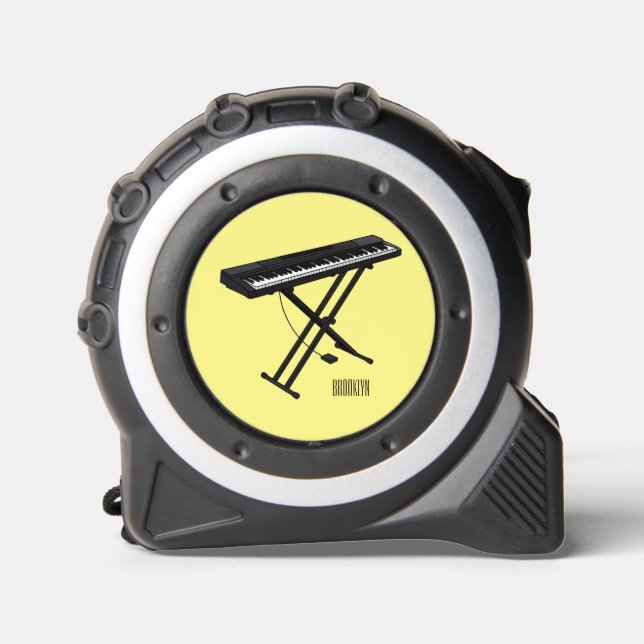 Keyboard piano cartoon illustration tape measure (Front)