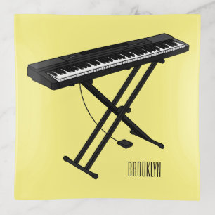 Keyboard piano cartoon illustration trinket tray