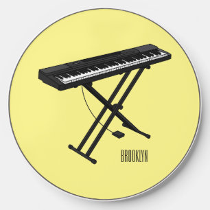 Keyboard piano cartoon illustration wireless charger