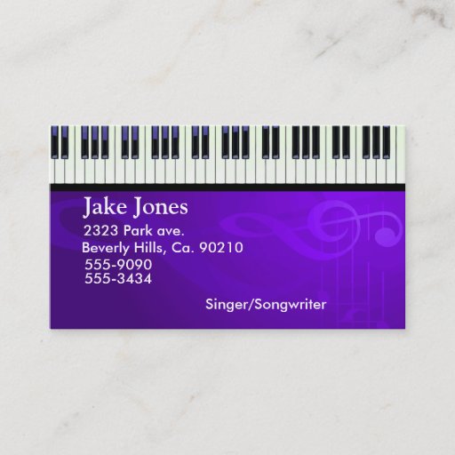 Customizable Keyboard Piano Couture Business Card