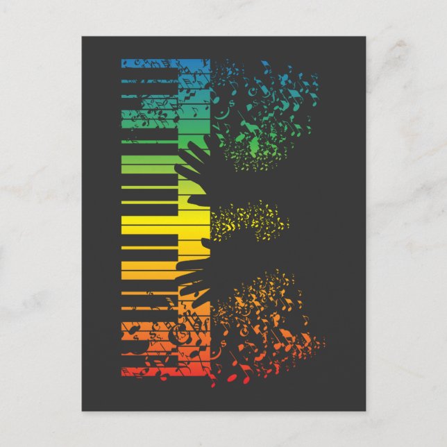 Keyboard Piano Gift Music Musician Instrument Postcard (Front)