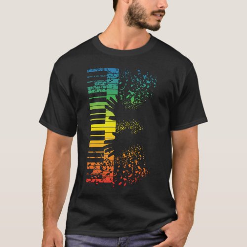 Colorful Rainbow Piano Keyboard Musician Pianist Gift T-Shirt