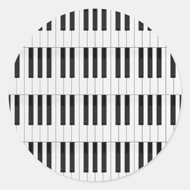 Keyboard / Piano Keys Classic Round Sticker (Front)