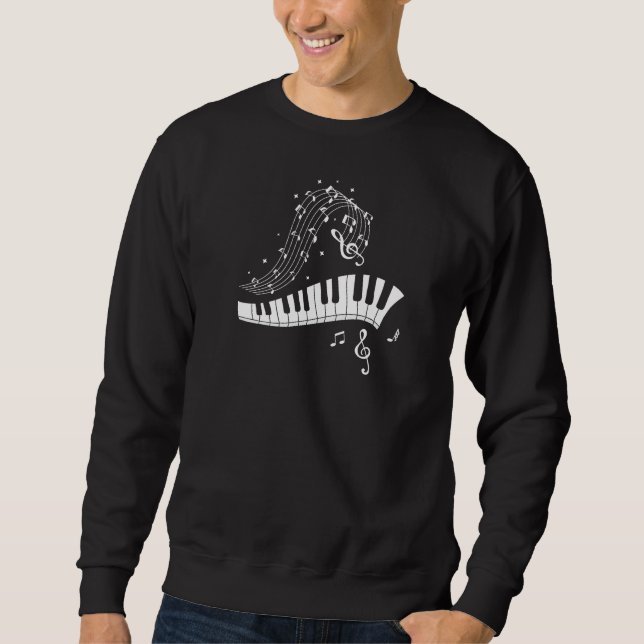 Keyboard Piano Music Note Design for Music Pianist Sweatshirt (Front)