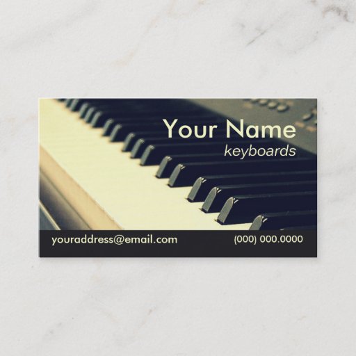 Customizable Keyboard Player Business Card