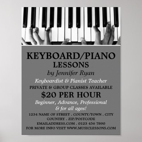 Keyboard Player Keyboard Piano Lessons Poster