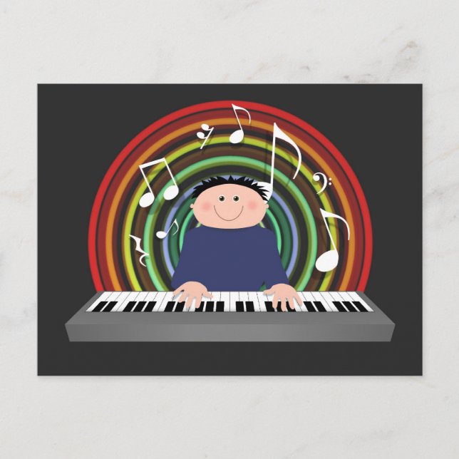 Keyboard player postcard (Front)
