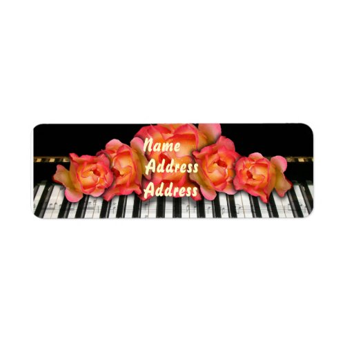 Keyboard Roses Piano Label