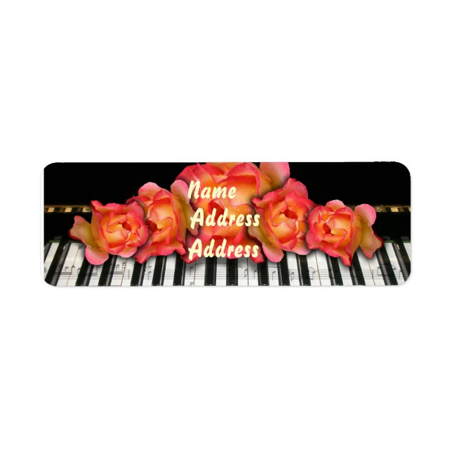 Keyboard Roses Piano Label (Front)