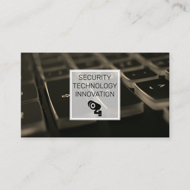 Keyboard | Security Camera Icon Business Card (Front)
