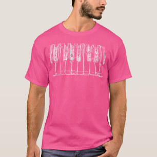 Keyboard Sketch Pianist Piano Teacher Musician Pia T-Shirt