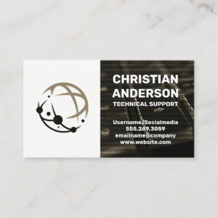 Keyboard Tech Circuit Globe Business Card