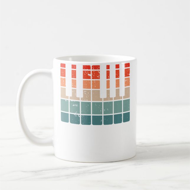 Keyboard Theme Vintage Piano Keys Coffee Mug (Left)