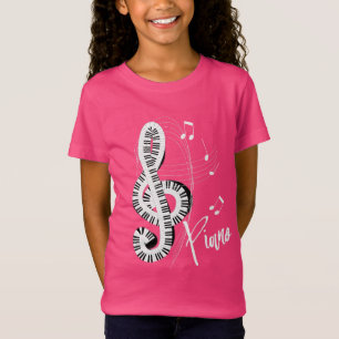 Keyboard Treble Clef Fun Music Notes Piano Graphic T-Shirt
